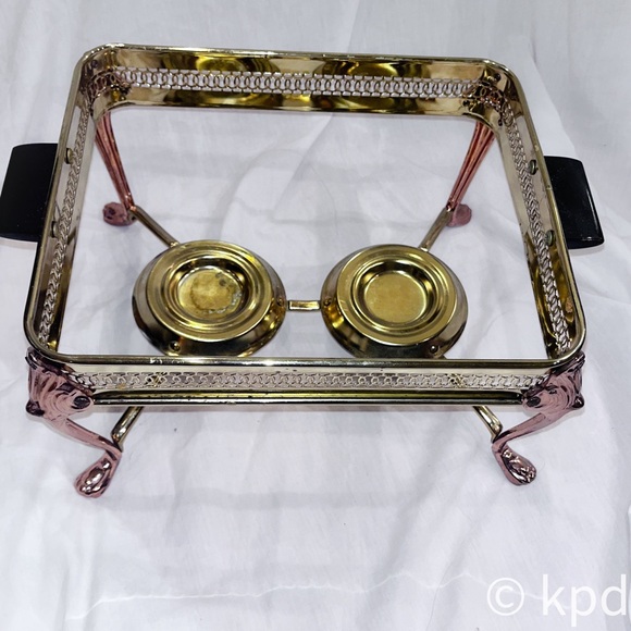 Vintage Anchor Hocking Buffet Serving Rack w 2 1 qt Anchor Ovenware Loaf dishes - Picture 7 of 10